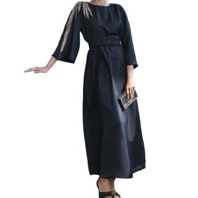 China Satin Modest Satin Abaya in Dubai Islamic Clothing Muslim Dress for Women for sale