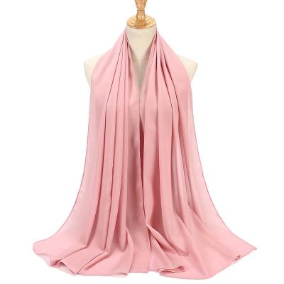 China Wholesale Muslim Chiffon Product Hijab 2022 Fashion Style Simple Shawl Excellent Fantastic Hot Color Chiffon for sale