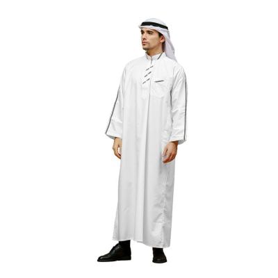 China 2022 Hot Selling Haramain Color Long Robe Sleeve Design Simple Modern Muslim Men Casual Thobes for sale