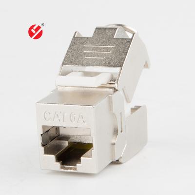 China RJ45 Cat6a Toolless Networking Jack Zinc Alloy Module Keystone Jack for sale