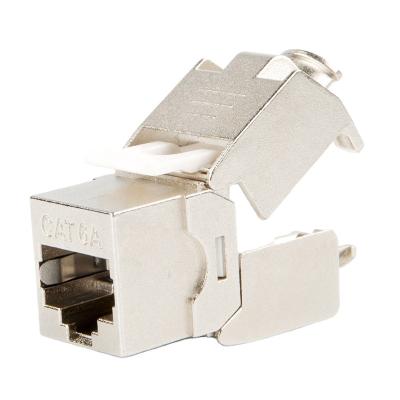 China Networking Cat6A RJ45 STP Toolless Zinc Alloy Module Keystone Jack for sale