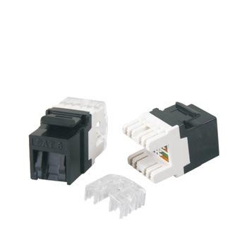 China Keystone Networking Cat6 Jack White RJ45 Network Ethernet Connector With Dust Cover for sale