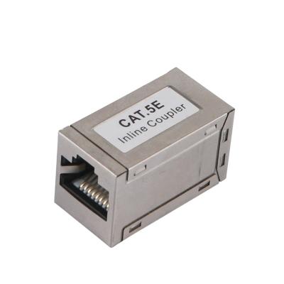 China Keystone Connectors Inline Coupler RJ45 Connector Box Female To CAT5e Female Coupler Shielded Type 180 Degree for sale