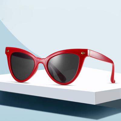 China Custom Trendy Triangle Shape Sun Glasses Fashion Cat Eye Sunglasses Plastic Women for sale