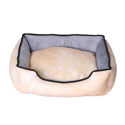 China Breathable Novelty Pet Beds Rectangle Customizable Printed Cotton Dog Bed Soft Colorful Pet for sale