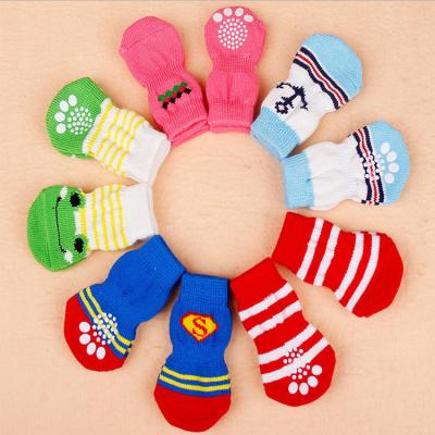 China New Arrival Viable Custom Printed Dog Socks Color Printed Cotton Paw Print Pet Shoes Soft for sale