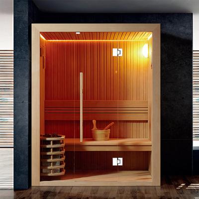 China Cheapest 1800mm 1500mm Computer Control Panel Makes Sauna For Two Person Steam Room Infrared Red Pine Sauna Home Room for sale