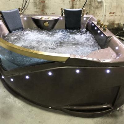 China With Coffee Acrylic Color Cheap Bathtubs Massage Waterfall Free Standing Whirlpool Bathtub With Led Light for sale