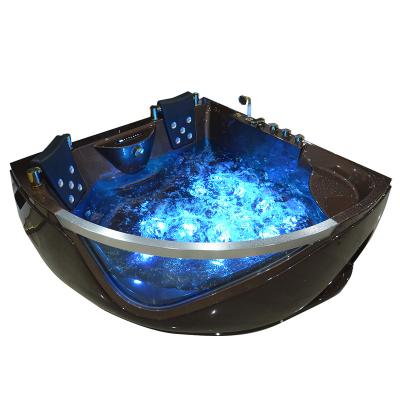 China With Single Adult Bathroom Corner Waterfall HANSE Triangle Massage Indoor Acrylic Freestanding Bathtubs and Whirlpools for sale