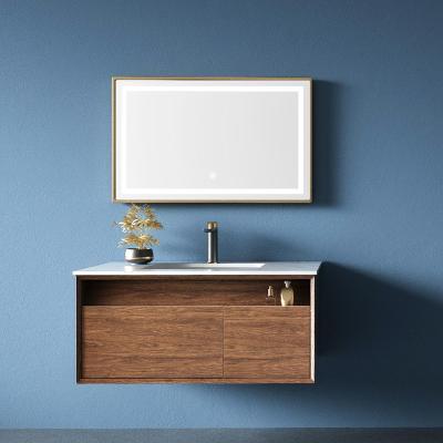 China China factory wholesale price bathroom cabinet modern single wall mounted vanity for sale