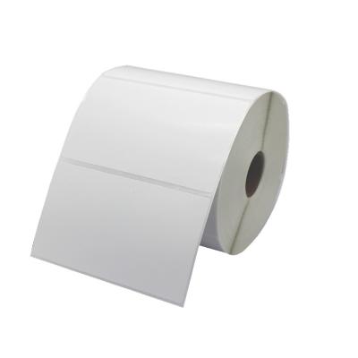 China Waterproof white coated adhesive label stickerel printing paper QR code price barcode paper handwritten paper roll for sale