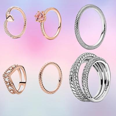 China Wholesale High Quality Jewelry CLASSICS 2020 925 Rose Gold Foam Marquis Of Silver White Silver Huai Bone Ring for sale