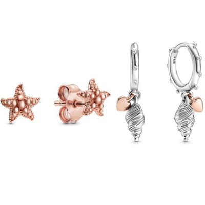 China From RX Jewelry 100%925 New Rose Gold Starfish Earrings Support Customization From Sterling Silver Fits Original Pandora 2020 CLASSICS for sale