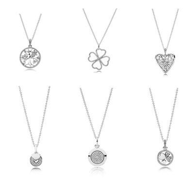 China New Set Diamond Girl Necklace Pendant Wholesale Rx Collocation Jewelry 925 Sterling Silver Head Jewelry Diy Trendy Fashion Personality for sale