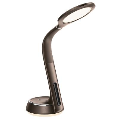 China Eye Care 10W Gooseneck Artificial Leather LED Table Light Desk Lamp With Usb Output for sale