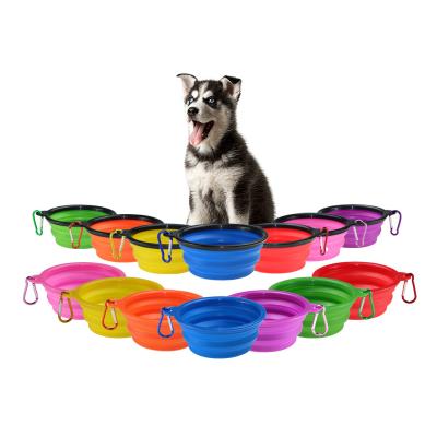 China Sustainable Collapsible Collapsible Collapsible Silicone Dog Water Bowl Portable Pet Travel Food Bowls for sale