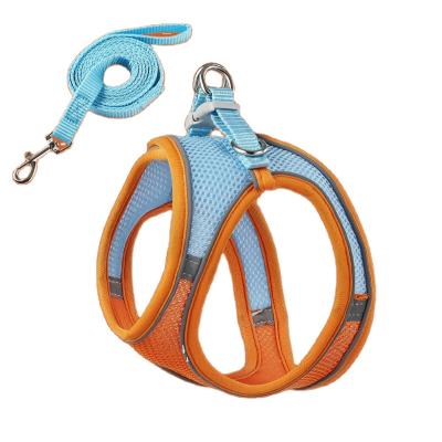 China New Breathable Hot Sale Dog Safety Leash Harness Vest Pet Chest Ties Reflective Harness and Dog Leash for sale