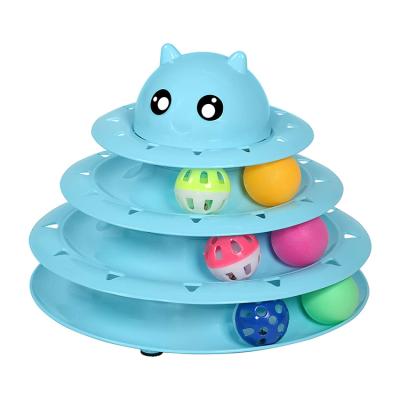 China Sustainable China Factory Wholesale Eco Friendly Cat Toy Custom Logo Roller Tracks Tower for sale