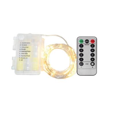 China OEM ODM 3AA Waterproof Remote Control and Timer Battery Operated Timer Led Fairy Copper Wire String Lights for Home and Party Decoration for sale