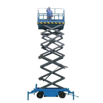 China 6m 8m 10m Mobile Scissor Lifts  Diesel Engine Hydraulic Wheel for sale