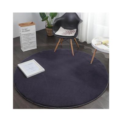 China Good Quality Floor Blankets Washable Modern Faux Fur Living Room Round Rabbit Fur Blanket for sale