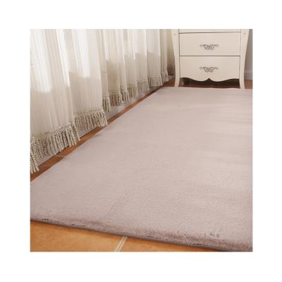 China Wholesale Competitive Price Faux Rabbit Fur Blanket Bedroom Non Slip Rug Washable for sale