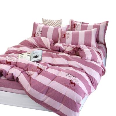 China Nondisposable Kids Pink Cartoon Lace Polyester Quilt Cover Quilt Sheet Pillowcase Bedding Sheets Luxury 100% Comforter Luxurious Set For Queen for sale