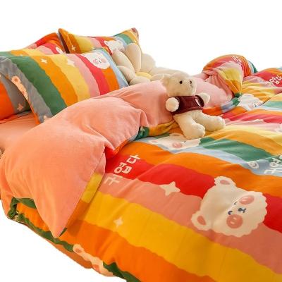 China Nondisposable Comforter Comforter Bedding Set Wholesale Large Cheap Korean Hotel Bedsheet Quilt Cover Pillow Case Printing for sale