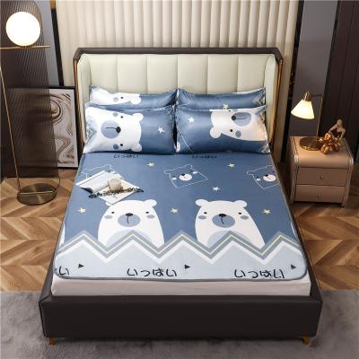 China Hot Sale Anti-static Breathable Ply Ice Bamboo Polyester Summer Bed Cooling Silk Mat For Kids Bed Room for sale