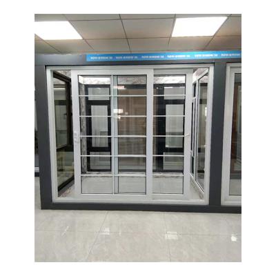 China Cheap White Horizontal Magnetic Screen Price Upvc / PVC Sliding Doors Grille Customized Design for sale