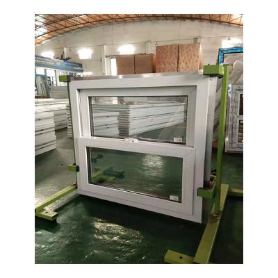 China Magnetic Screen Vertical Sliding Windows , PVC Double Hung Window Flap Nail Design for sale