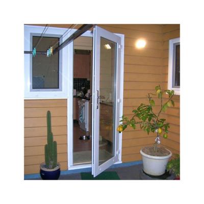 China Low-e windproof pvc doors/upvc casement PVC glass waterproof swing door with reflective glass for House for sale