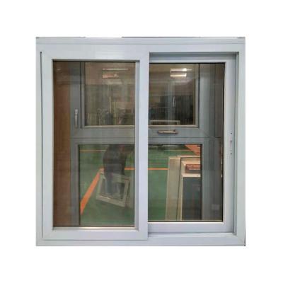 China Magnetic Double Glazed Screen Pvc Sliding Window Design Thermal Insulation Upvc Slide Windows for sale