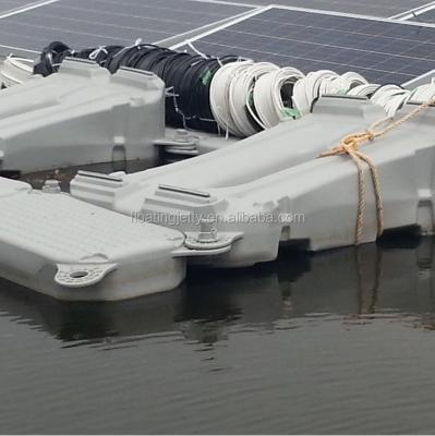 China New boat shape floats/plastic floater/solar panel pontoons for floating solar system on water for sale