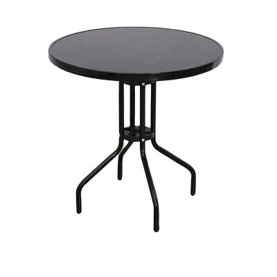 China Morden Metal Coffee Tea Table Tempered Glass Table Outdoor Garden Glass Table for sale