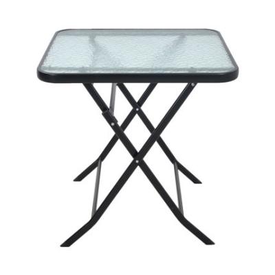 China 2022 Mode Modern Rattan Table Leisure Garden Picnic Glass Rattan Table for sale