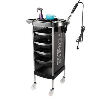 China Fashionable Hand Handle Widened Beauty Salon Massage Trolley Rolling Steel Trolley for sale