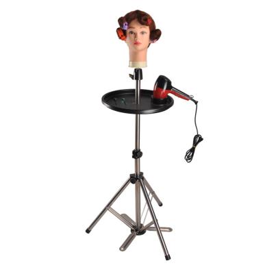 China H0047 Durable Professional Black Silver Wig Stand Mannequin Main Wig Stand Tripod for sale