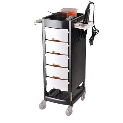 China Customized New Logo Durable Barber Furniture Beauty Storage Trolley Salon Trolley For Barber Shop for sale