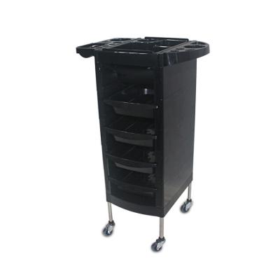 China Modern professional sales salon trolley beauty salon trolley with 5 ABS drawers, two metal rack, rolling wheels for stylist for sale