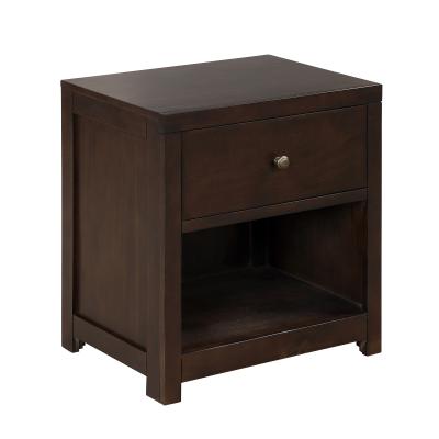 China (Other) Adjustable BED side table with door and drawer with charging station in modern espresso nightstand for living room bedroom for sale