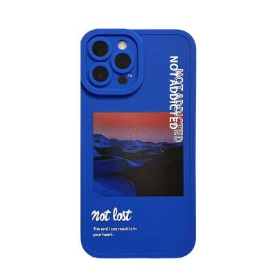 China Shockproof Blue Tpu Silicone Phone Case For Designer 12 Cover Case For Iphone13 pro Max Custom Phone Case Iphone 11 for sale