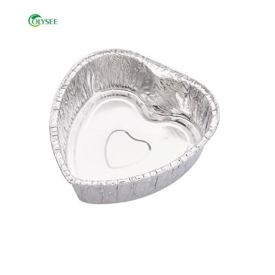 China Food China Factory Heart Shape Biscuit Aluminum Foil Cake Bread Boxes Foil Trays 4226 for sale