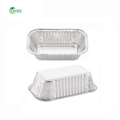 China Rectangular Disposable Bread Food Cake Aluminum Foil Loaf Pans Box For Baking for sale