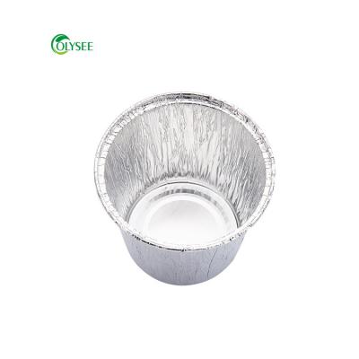 China Silver Round Food Aluminum Foil Cupcake Container With Aluminum Lids /Baking Pans For Party for sale