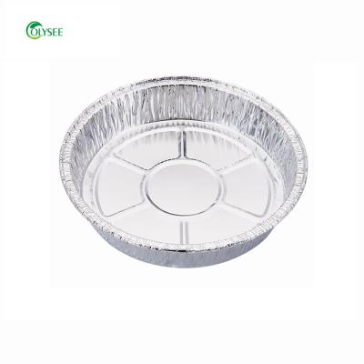 China Food Work Home Products Aluminum Foil Container Round Shape Disposable Pie Packing Casserole For Sale for sale