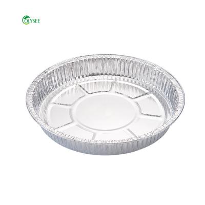 China Disposable Food Circular Aluminum Foil Container Tray Food Wrap Around Aluminum Foil Pan for sale