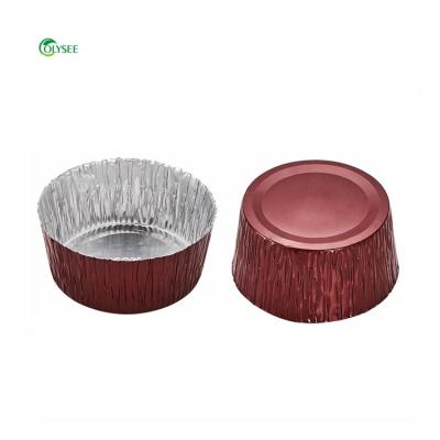 China Colorful Food Cake Tool Pudding Cake Bun Mousse Color Aluminum Foil Baking Cup for sale