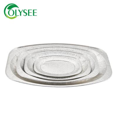 China Food Foil Oval Whole Chicken Platter Disposable Turkey Pan Shaped Aluminum Foil Dish for sale