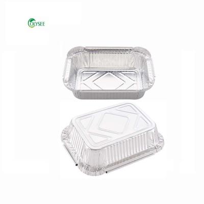 China Disposable Food Packaging Aluminum Foil Take Away Container With Clear Lids Or Plastic Lids for sale